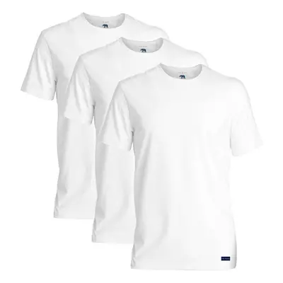 (L, White) Ted Baker Mens 3-Pack Breathable Cotton Stretch Crew Neck T-Shirt