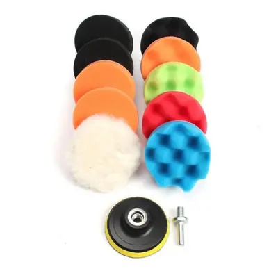 (6 Inch) 11pcs 3/5/6/7 Inch Waffle Buffer Polishing Pad Set For Car Polisher