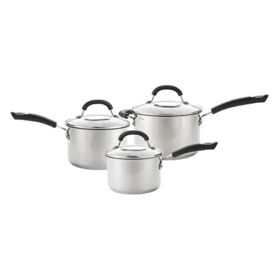 Circulon Saucepan Set with Lids in Stainless Steel Non Stick Induction Cookware