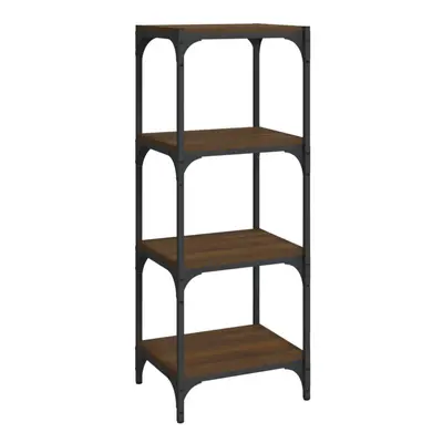 (Brown oak, x x cm) vidaXL Book Cabinet Engineered Wood and Steel Media Rack Multi Colours/Sizes