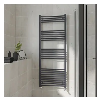 (Straight, 1600x600mm) Warmehaus Heated Towel Rail Anthracite Bathroom Ladder Style Radiator Gre