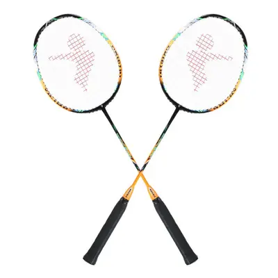 (Orange) Player Badminton Bat Replacement Set Ultra Light Carbon Fiber Racquet with Bag