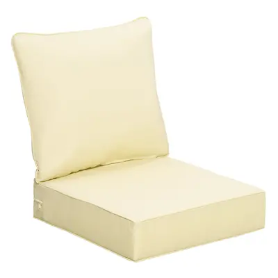 Outsunny Outdoor Seat and Back Cushion Set, Deep Seating Chair Cushion, Beige