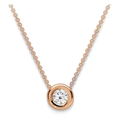 Jewelco London 18ct Rose Gold Diamond Slider Charm Necklace - CBNR02143-18