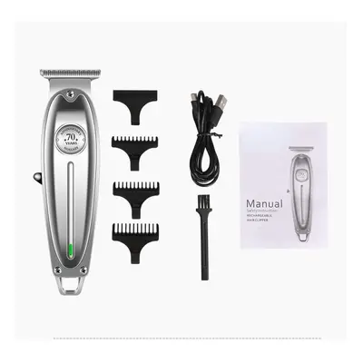 All Metal Professional Hair Clipper Men Electric Cordless Hair Trimmer 0mm Baldheaded T Blade Ha