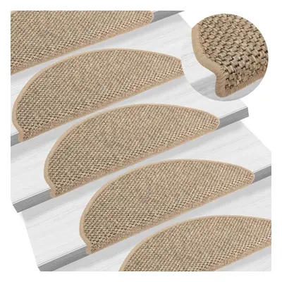 vidaXL Stair Mats Stair Protector Self-adhesive Sisal-Look pcs Dark Beige