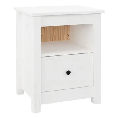 (White, 1) vidaXL 1/2x Solid Wood Pine Bedside Cabinet Wooden Side Table Multi Colours