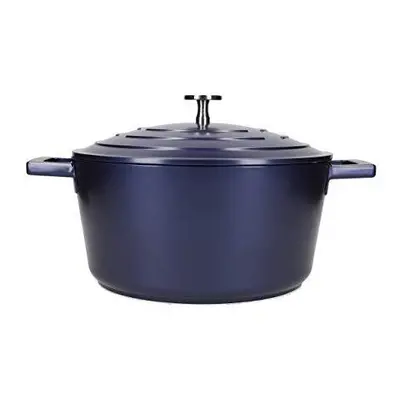 MasterClass Lightweight Litre Casserole Dish with Lid - Metallic Blue