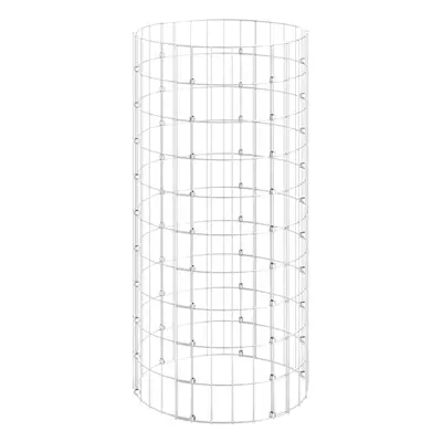 (50 x cm (Dia. x H)) vidaXL Circular Gabion Pole Garden Gabion Basket Gabion Cage Galvanised Ste