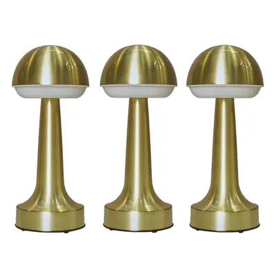 Set of Contemporary Petite Wireless Portable Outdoor Garden Brass Touch Table Lamp with an LED M