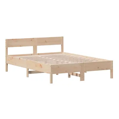 (140 x cm) vidaXL Bed Frame with Headboard Bedstead Bed Base 120x200 cm Solid Wood Pine