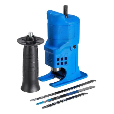 (Blue) Reciprocating Saw Attachment Change Electric Drill Into Reciprocating Jig Saw for Wood Me