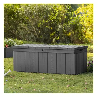 Keter Garden Storage Box L Grey Outdoor Furniture Patio Storage Lock Box