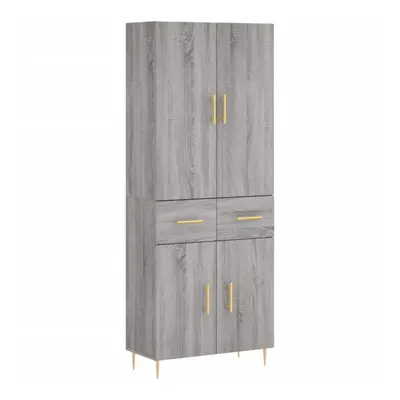 (grey sonoma, doors drawers) vidaXL Highboard Sideboard Storage Cabinet Side Cabinet White Engin