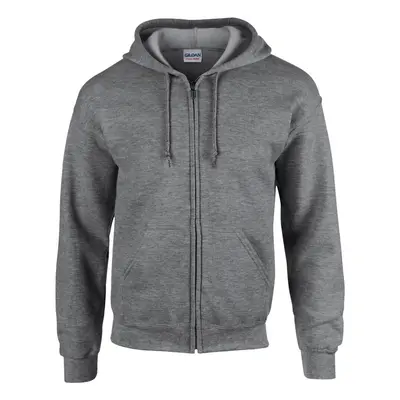 (3XL, Graphite Heather) Gildan Mens Heavy Blend Full Zip Hoodie