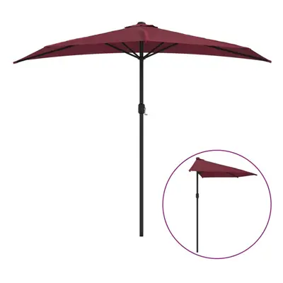 vidaXL Balcony Parasol with Aluminium Pole Bordeaux Red 270x144x222 cm Half