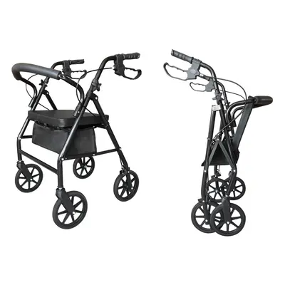 Extra Wide Bariatric Rollator Rolling Walker with Padded Seat