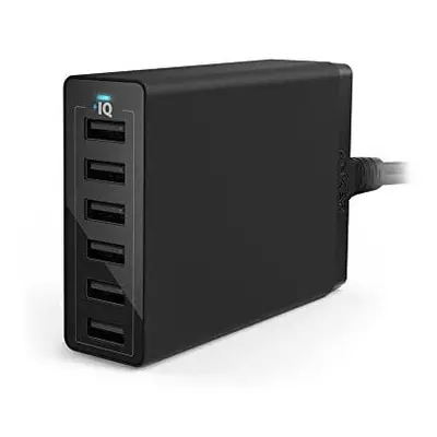 Anker PowerPort W 6-Port Family-Sized Desktop USB Charger with PowerIQ Technology for Smartphone