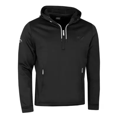 (S, Caviar) Callaway Golf Mens Aquapel SwingTech Thermal 1/2 Zip Golf Hoody