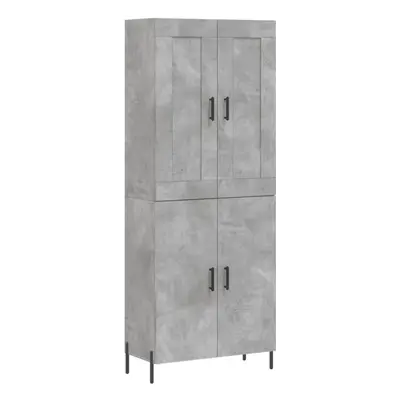 (concrete grey) vidaXL Highboard Sideboard Storage Cabinet High Gloss White Engineered Wood