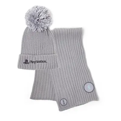 Playstation Silver Beanie & Scarf Gift Set