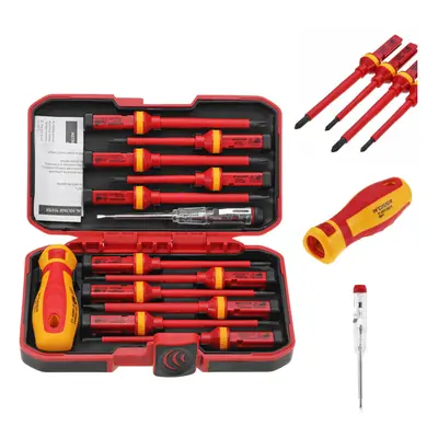 13Pcs 1000V Electronic Insulated Screwdriver Set Phillips Slotted Torx CR-V Screwdriver Hand Too