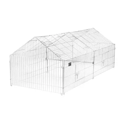 KCT Large Apex Enclosed Roof Metal Pet Playpen Run for Dogs, Cats, Rabbits, Chickens and More