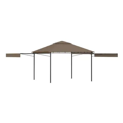 vidaXL Gazebo with Double Extending Roofs Taupe 180g/mÂ² Garden Canopy Shelter