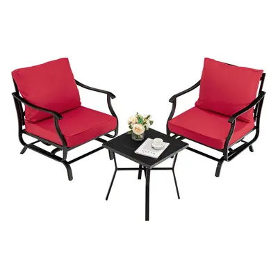 3 Piece Patio Rocking Chair Set Patio Bistro Furniture set W/ Table