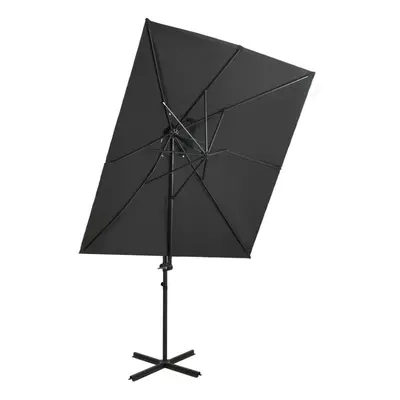 vidaXL Cantilever Garden Parasol with Double Top Outdoor Umbrella Anthracite