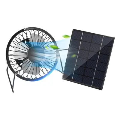 4inch 5W USB Fan Cooling Conditioning Fan Mini Portable with Solar Panel Outdoor Camping Travel