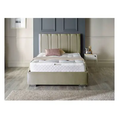 (5FT KING, SOFT GREY) Lilly Upholstered Soft Velvet Bed Frame