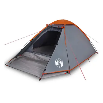 (grey and orange) vidaXL Camping Tent Dome 4-Person Lightweight Tent Patio Dome Tent Waterproof