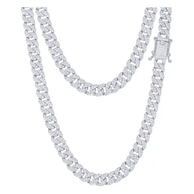 (24) Jewelco London Silver CZ Set Cuban Chain 6.0mm - ABB198