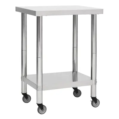 (60 x x cm) vidaXL Kitchen Work Table with Wheels Home Gastronomy Workable Multi Sizes