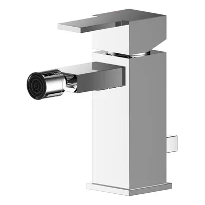 Square Mono Bidet Mixer Tap and Pop Up Waste - Chrome