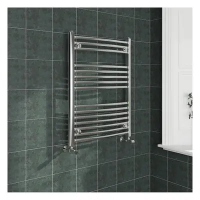 (800x600mm, Chrome) NRG Curved Central Heating Towel Rail Bathroom Heated Rad Radiators Ladder W