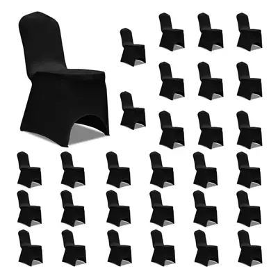 vidaXL 30x Chair Cover Folding Black Folding Universal Banquet Party Slipcover