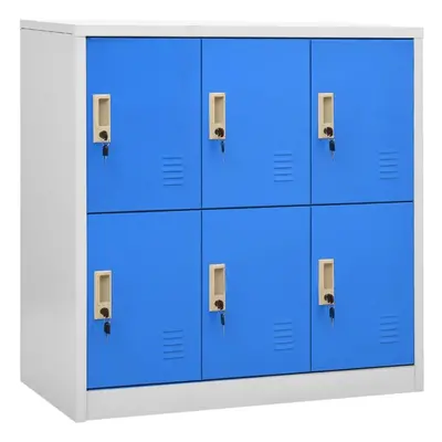 vidaXL Locker Cabinet Light Grey and Blue Steel School Office Locker Cabinet