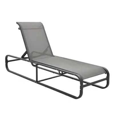 vidaXL Sun Lounger Aluminium and Textilene Outdoor Furniture Garden Seating