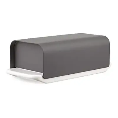 Mattina BG04 DG - Design Porcelain Butter Dish with Lid in 18/10 Stainless Steel Colored with Ep