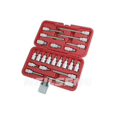 22pc 1/2" Inch Drive Hex Spline & Star Bit Set Blow Mould Case (Neilsen CT1544)