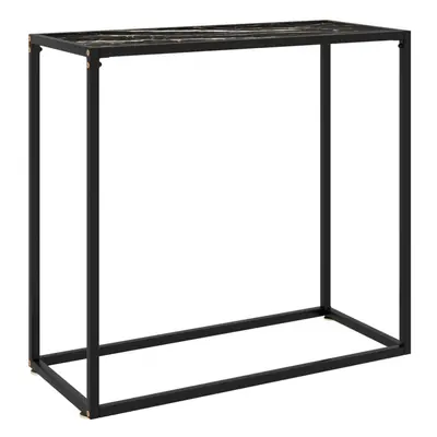 vidaXL Console Table Black 80x35x75 cm Tempered Glass Side End Hall Home Desk