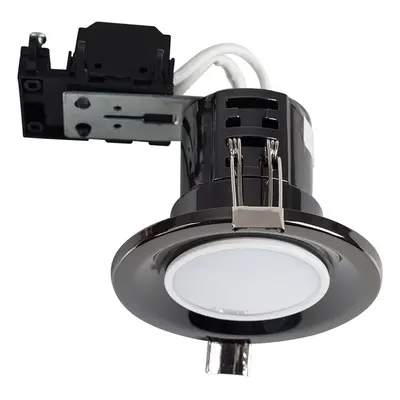 Pack of Modern Fire Rated Black Chrome GU10 Recessed Ceiling Downlight/Spotlights