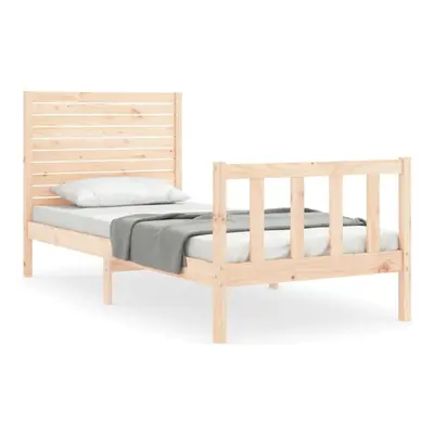 (natural, x cm) vidaXL Bed Frame Bed Base Platform Bed with Headboard White Double Solid Wood