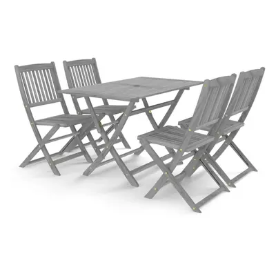 vidaXL Solid Acacia Wood Garden Dining Set Piece Grey Furniture Outdoot