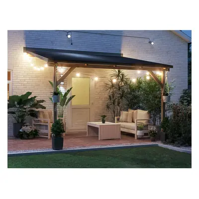 Dunster House Lean To Gazebo Kit Wall Mounted 3m x 3m Garden Shelter Wooden Canopy Utopia