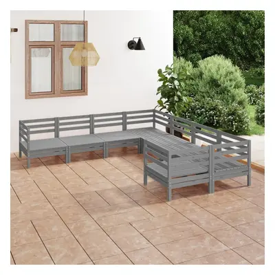 vidaXL Garden Lounge Set Outdoor Sofa Set Couch Piece Solid Wood Pine Grey