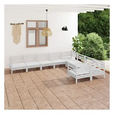 vidaXL Garden Lounge Set Outdoor Lounge Set Piece White Solid Wood Pine