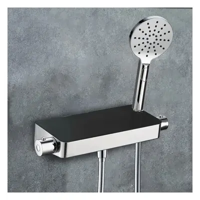 Bulby Thermostatic Black Glass Top Shower Mixer